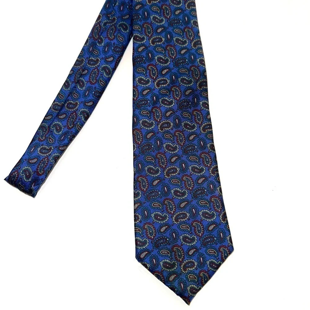Resilio Royal Blue Preppy Paisley Men’s Tie 100% Silk O/S